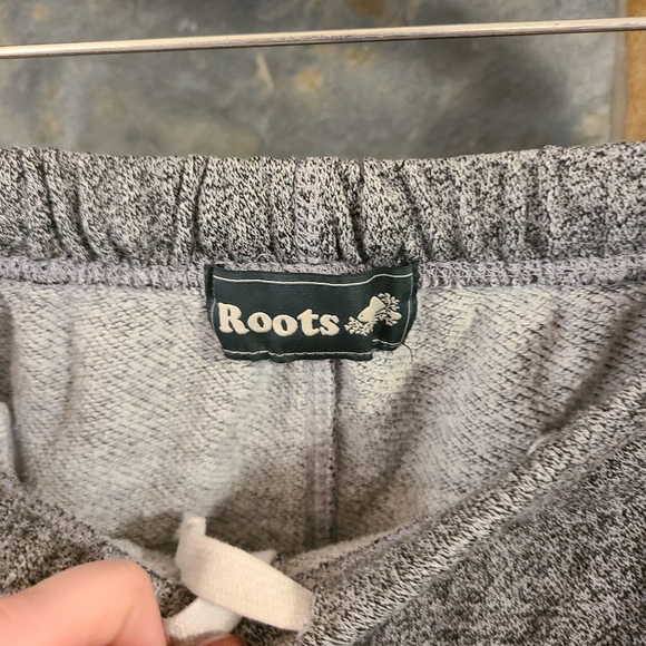 Roots Salt and Pepper Heathered Grey White Full Length High Rise Sweatpants Med - Picture 4 of 7